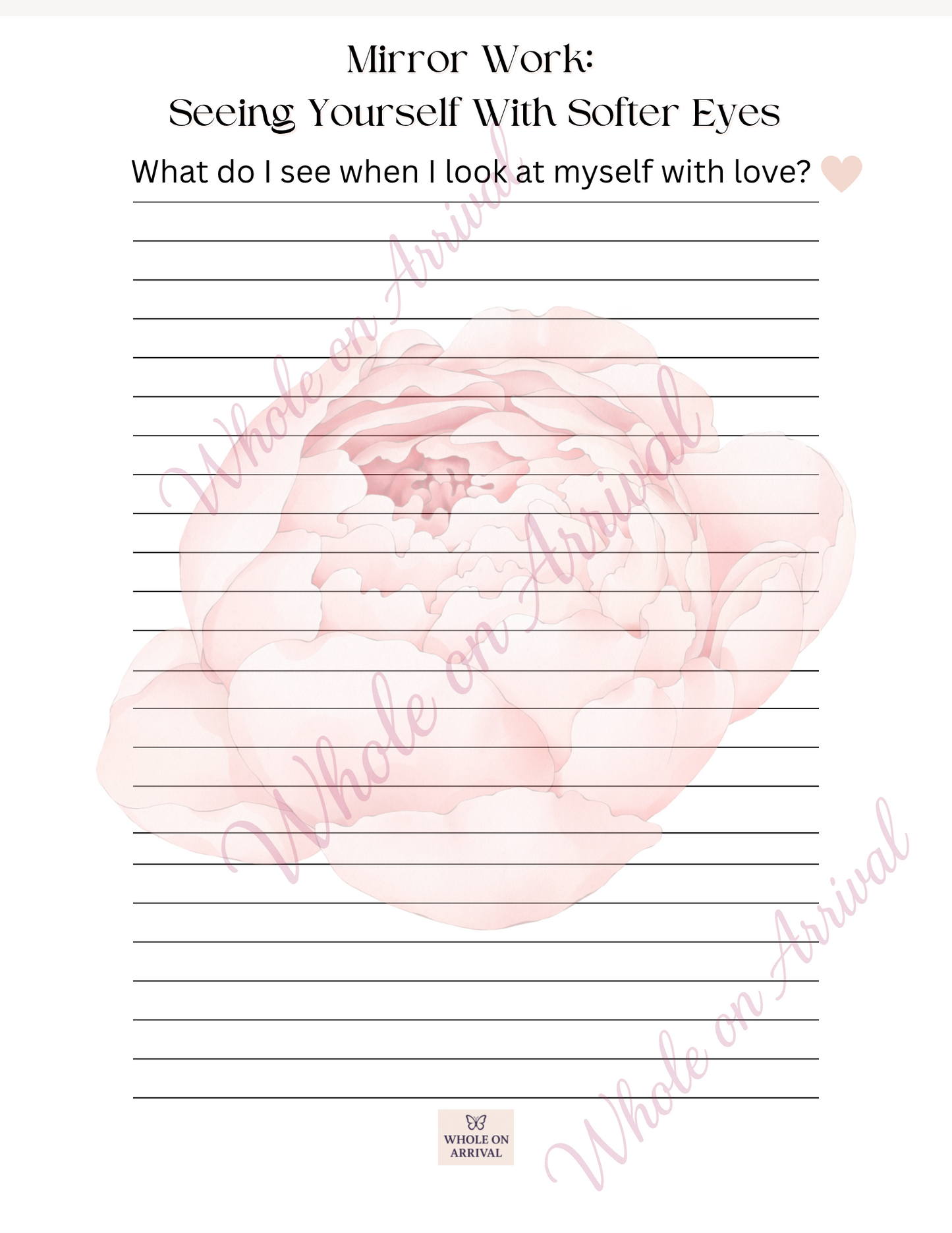 Self-Worth Mini Journal for Women | 40-Page Digital Healing Workbook | Self-Love Printable | Emotional Wellness Journal PDF