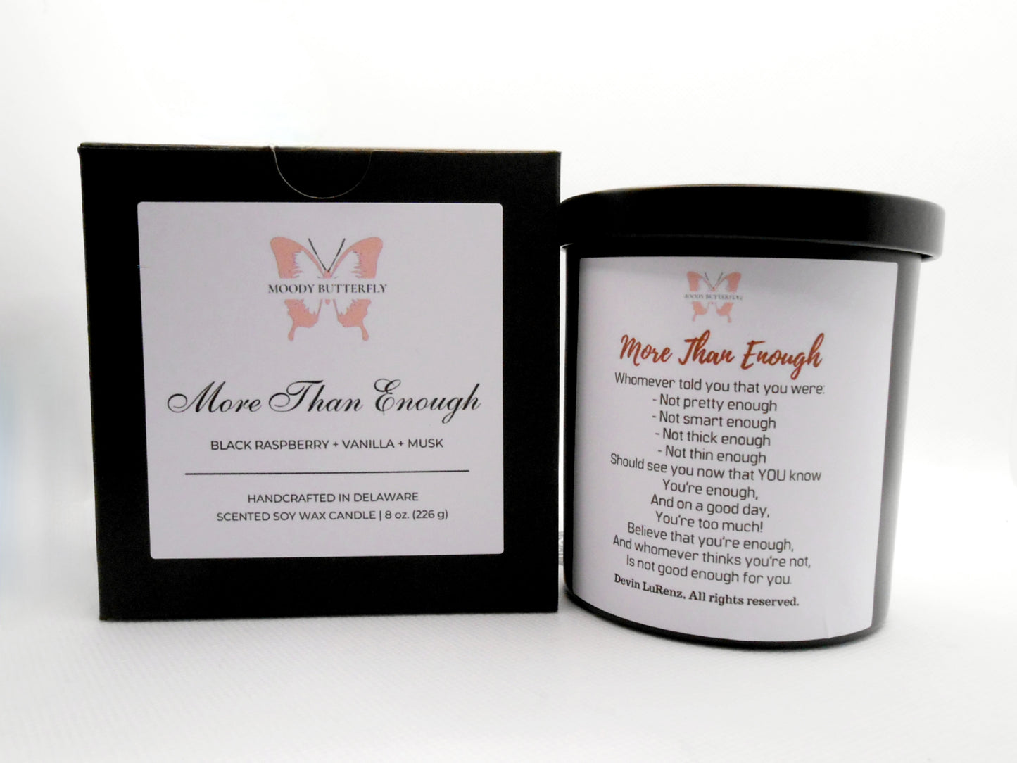 'More Than Enough' Scented Soy Candle (Self-Love) | Verses and Scents Self Acceptance Collection | Empowerment