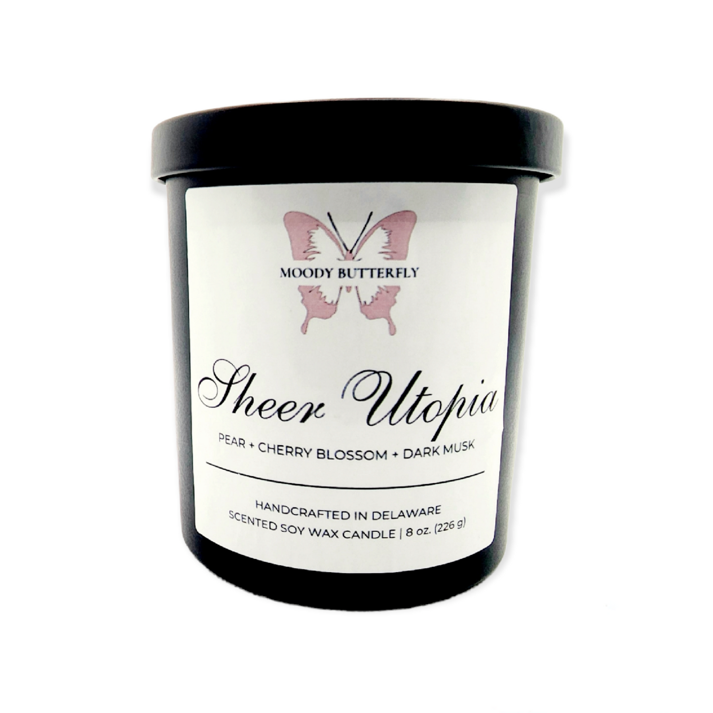 Sheer Utopia *Moody Butterfly Signature Scented Soy Candle*